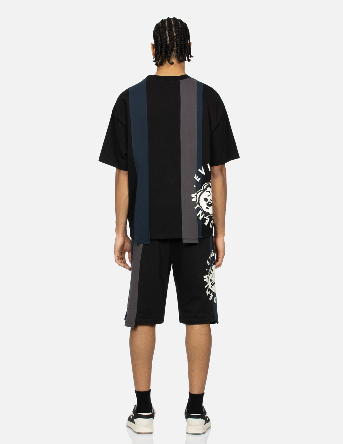 デコンストラクト遊び心ゴッドヘッドプリントのルーズフィットTシャツ