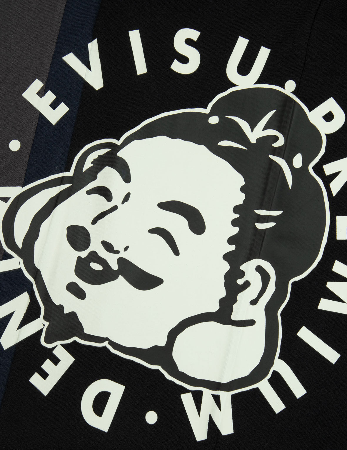 デコンストラクト遊び心ゴッドヘッドプリントのルーズフィットTシャツ