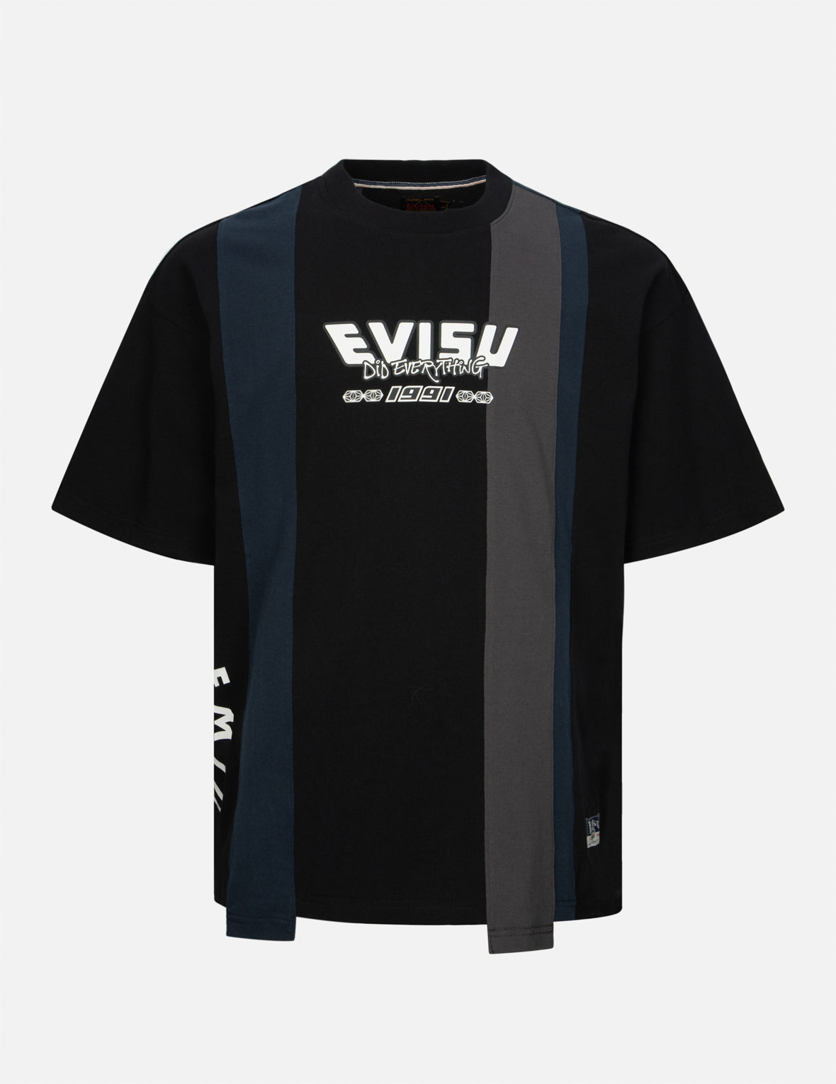 デコンストラクト遊び心ゴッドヘッドプリントのルーズフィットTシャツ