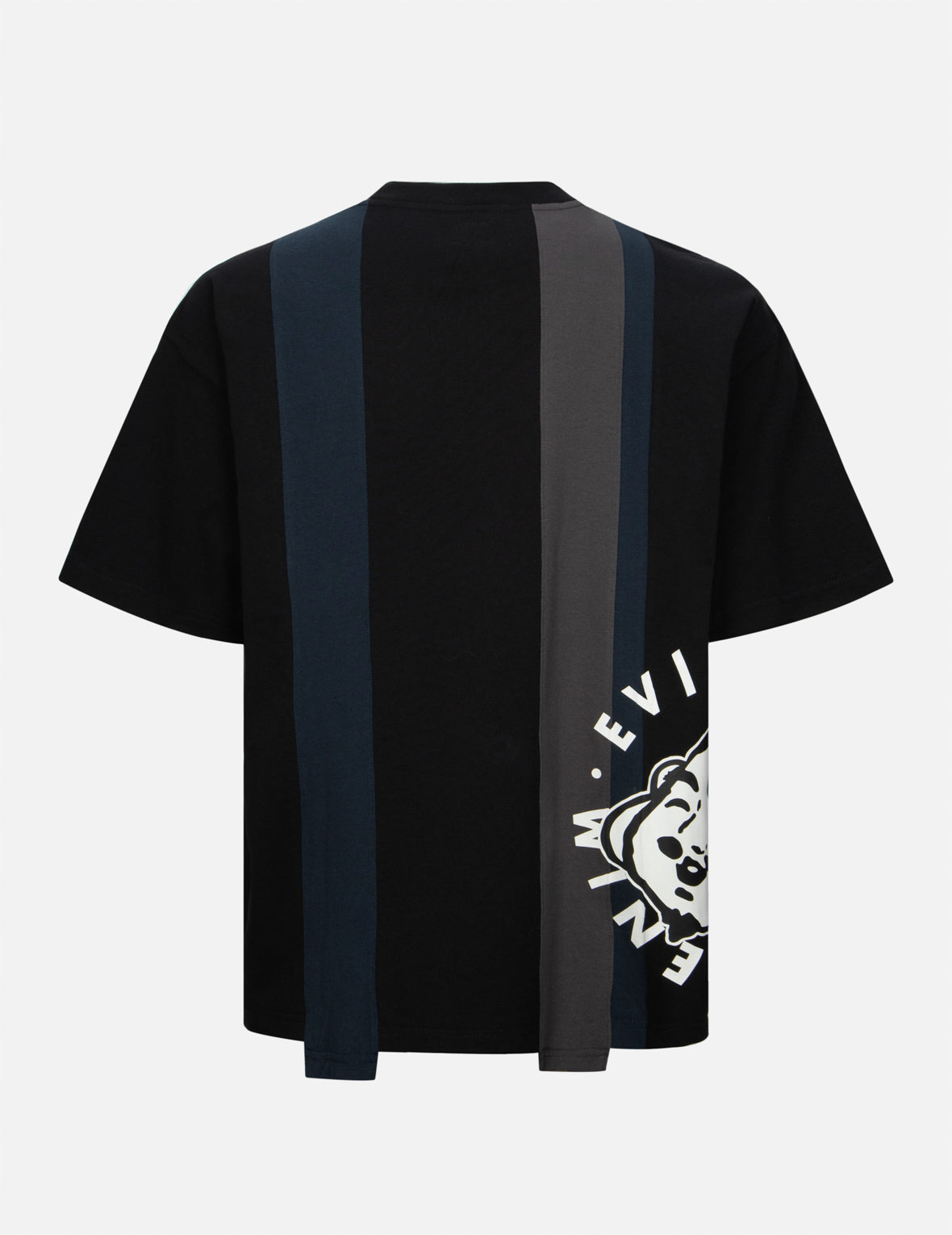 デコンストラクト遊び心ゴッドヘッドプリントのルーズフィットTシャツ