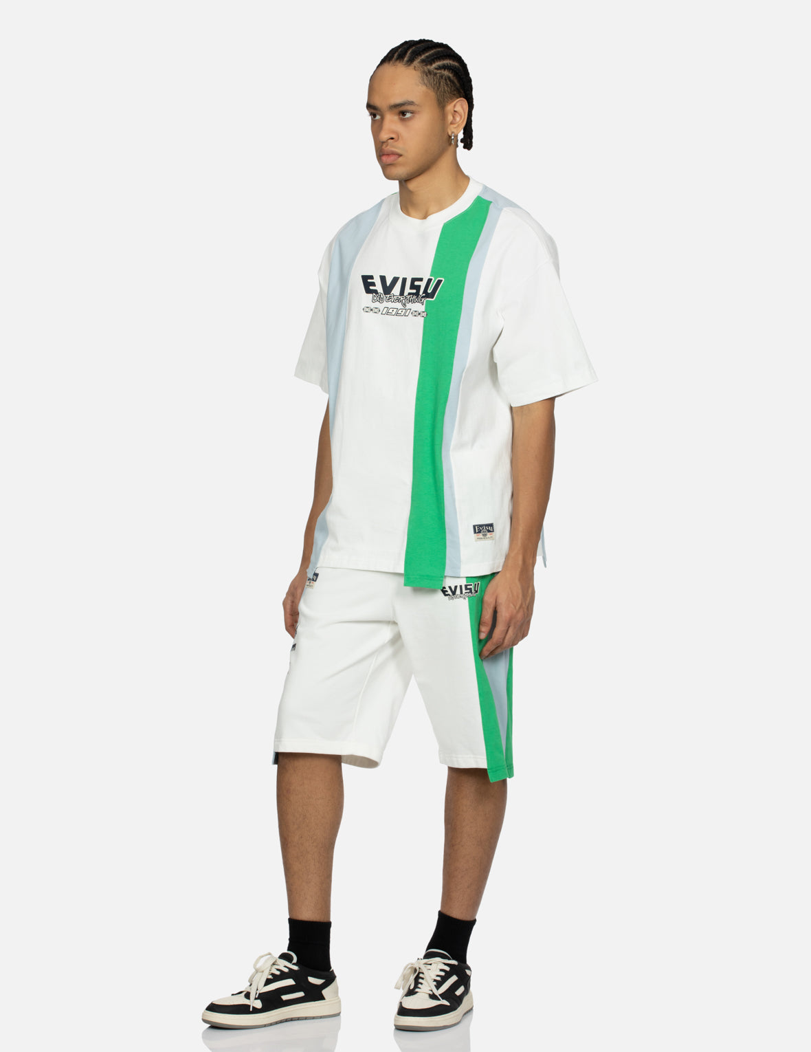デコンストラクト遊び心ゴッドヘッドプリントのルーズフィットTシャツ