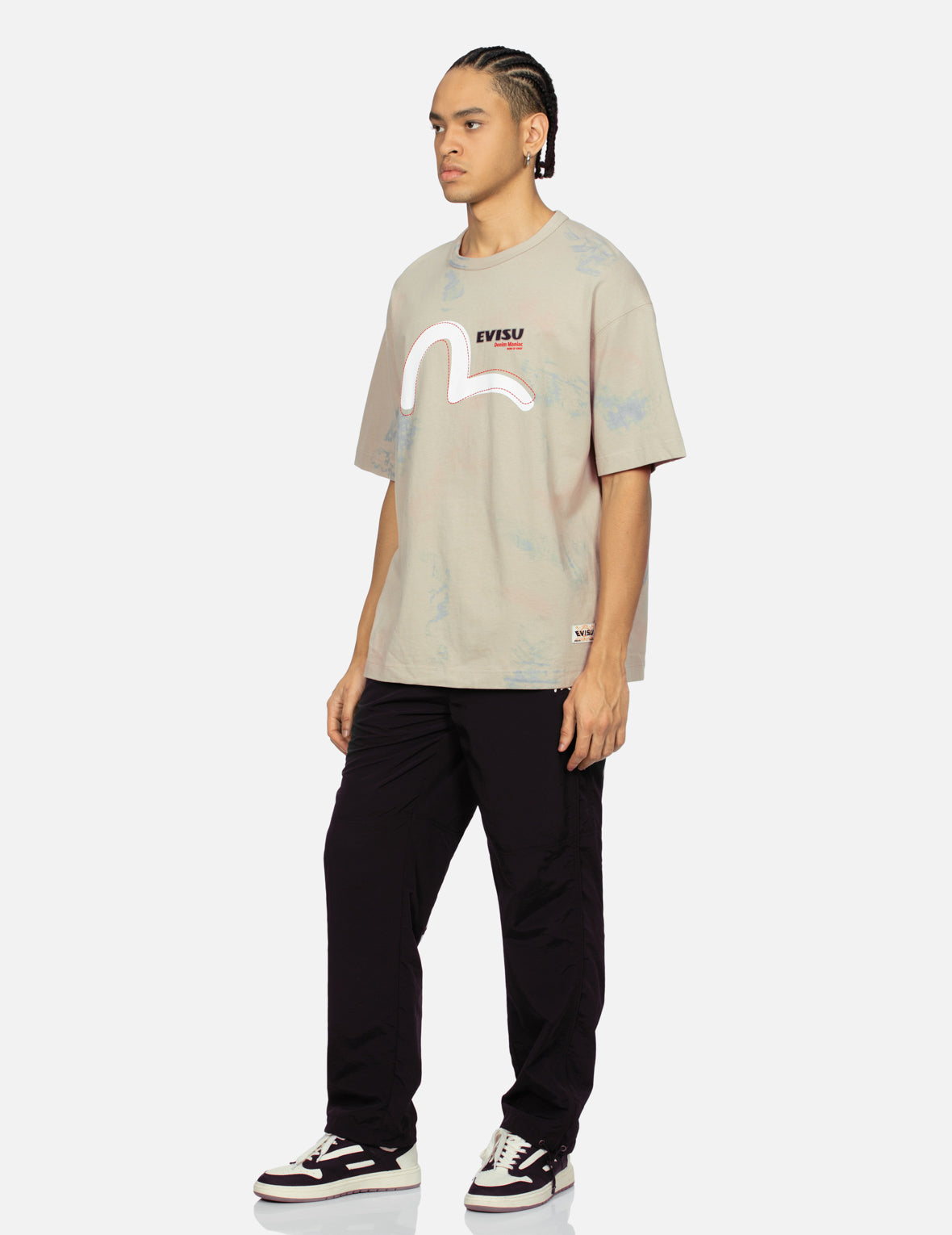 カモメとロゴプリントルーズフィットTシャツ