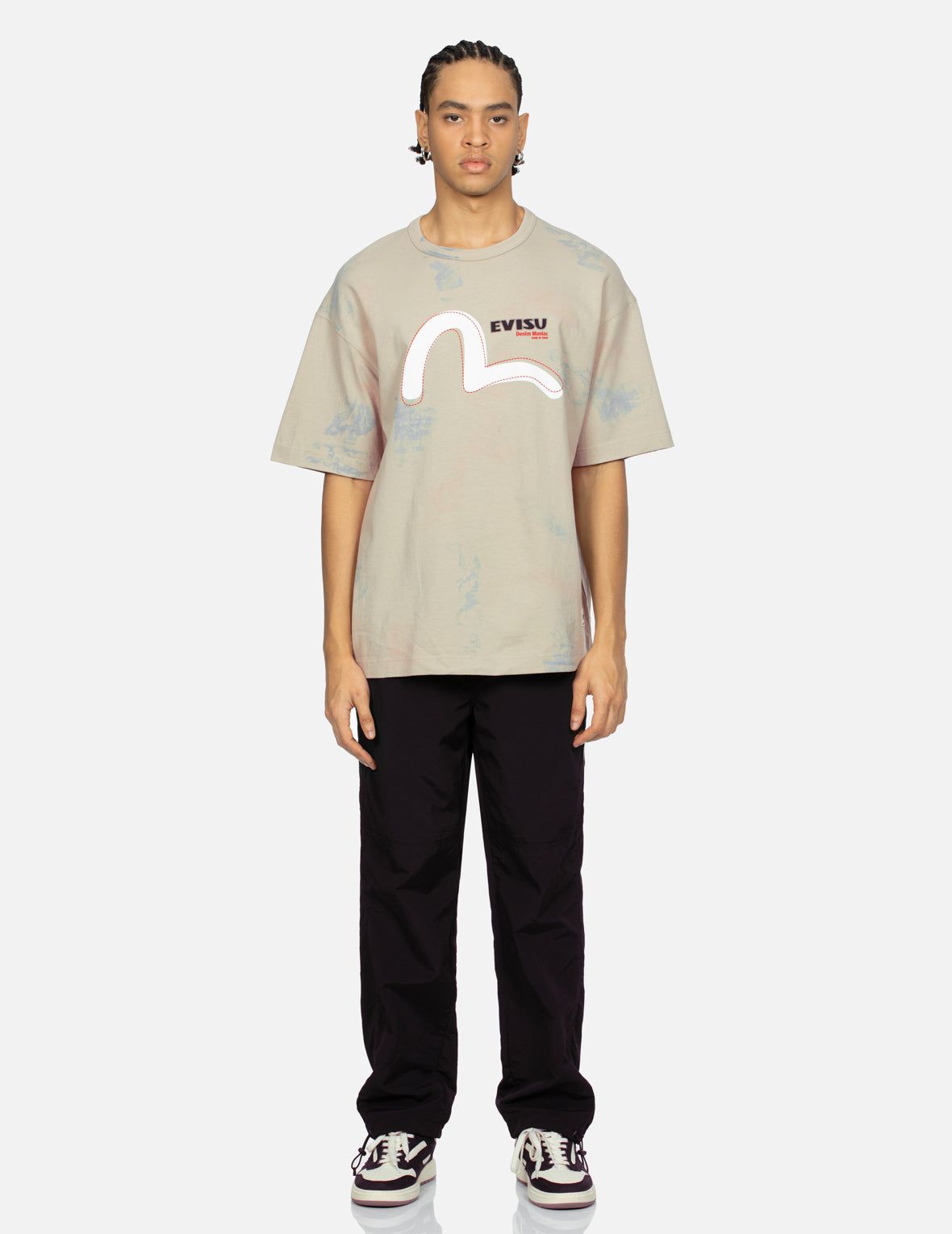 カモメとロゴプリントルーズフィットTシャツ