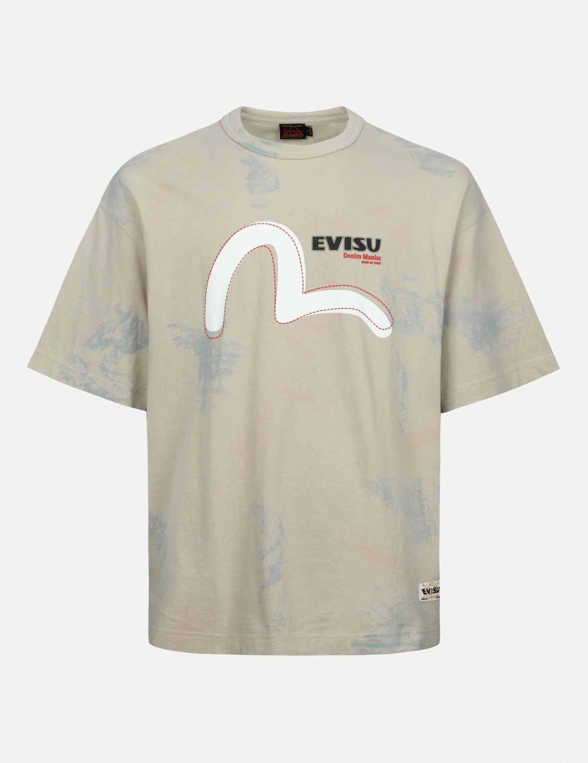 カモメとロゴプリントルーズフィットTシャツ