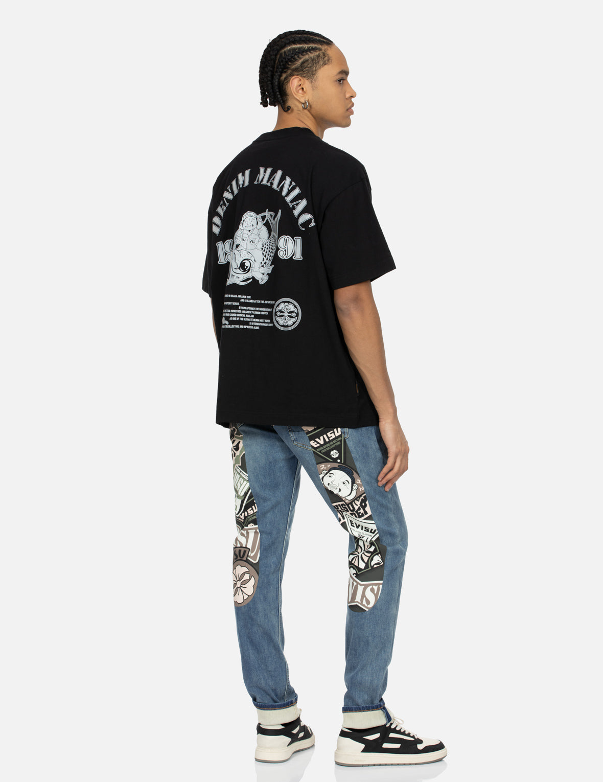 福神のリフレクタープリントルーズフィットTシャツ