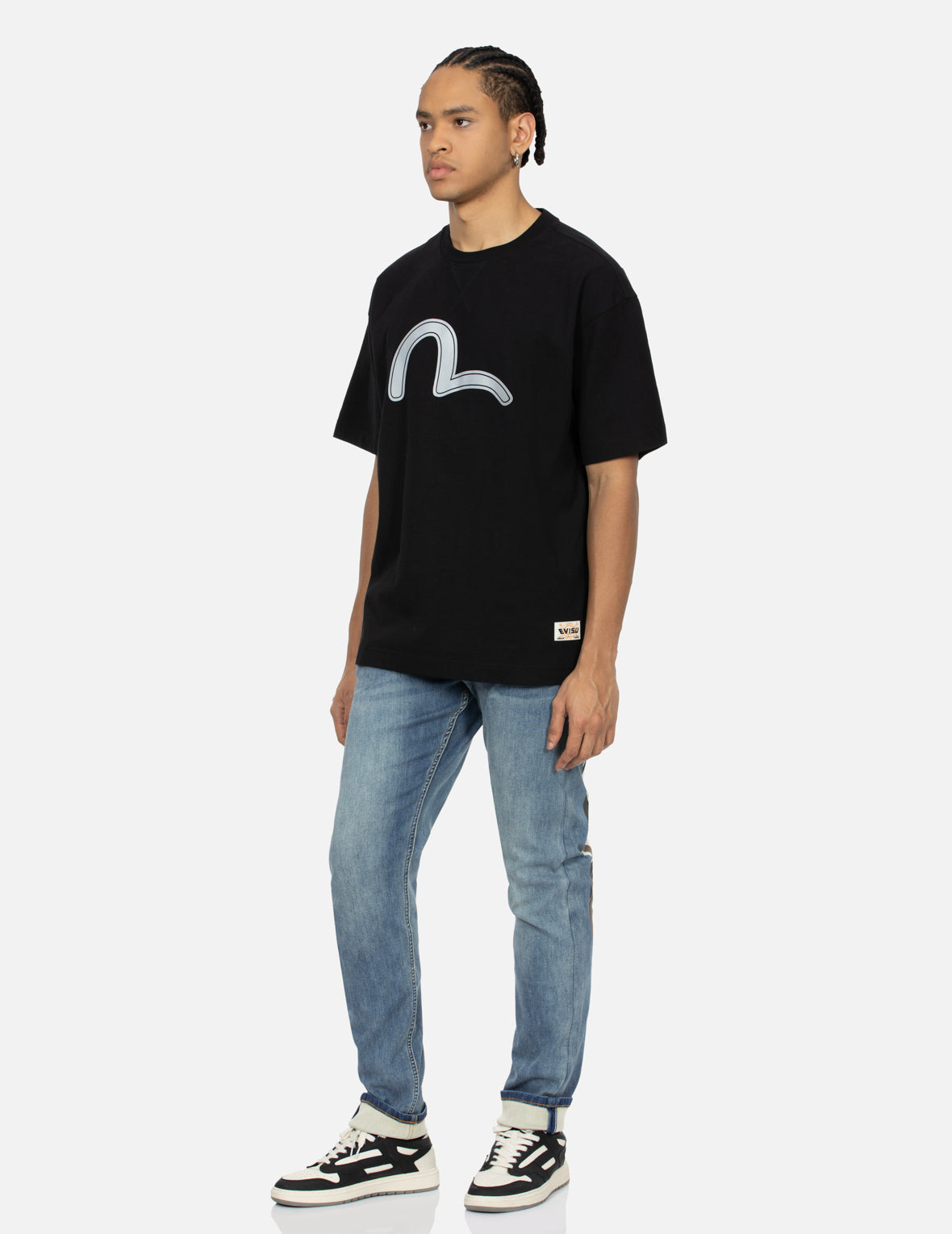 福神のリフレクタープリントルーズフィットTシャツ