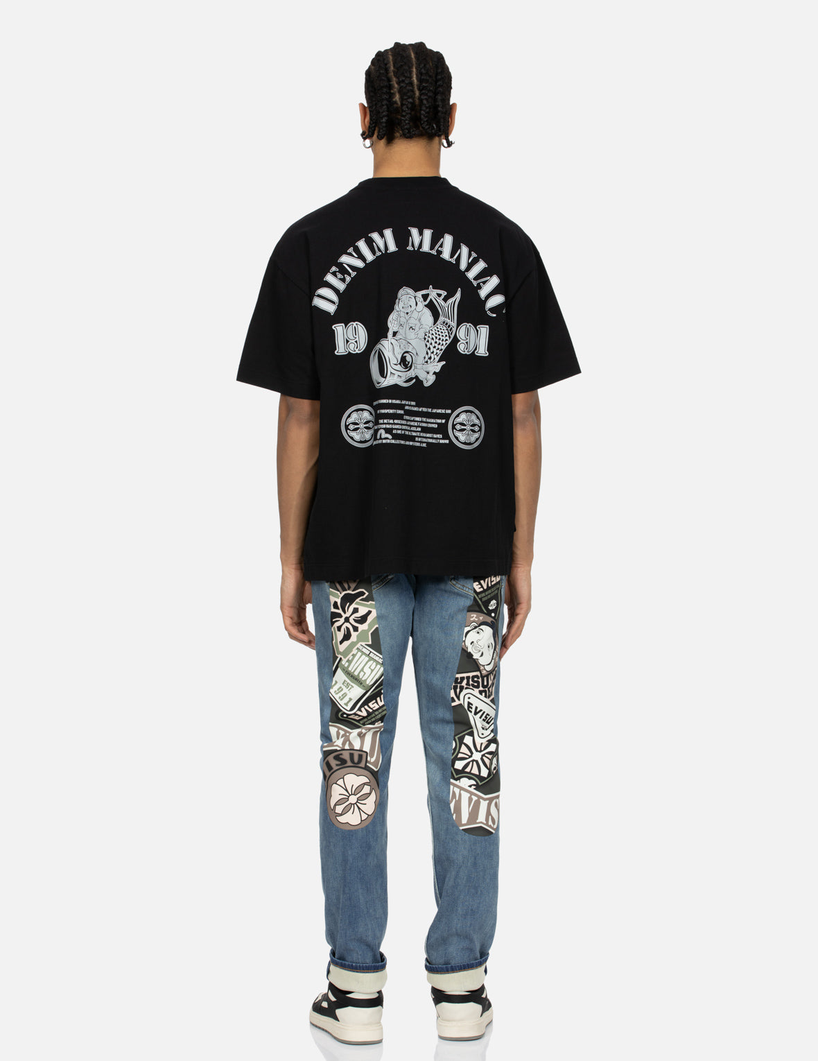 福神のリフレクタープリントルーズフィットTシャツ