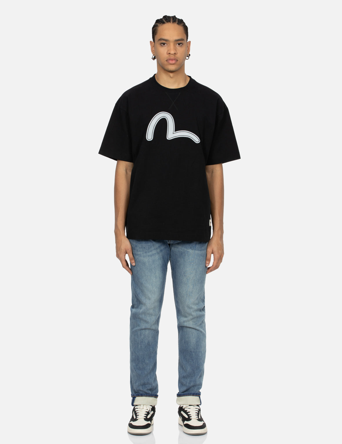福神のリフレクタープリントルーズフィットTシャツ