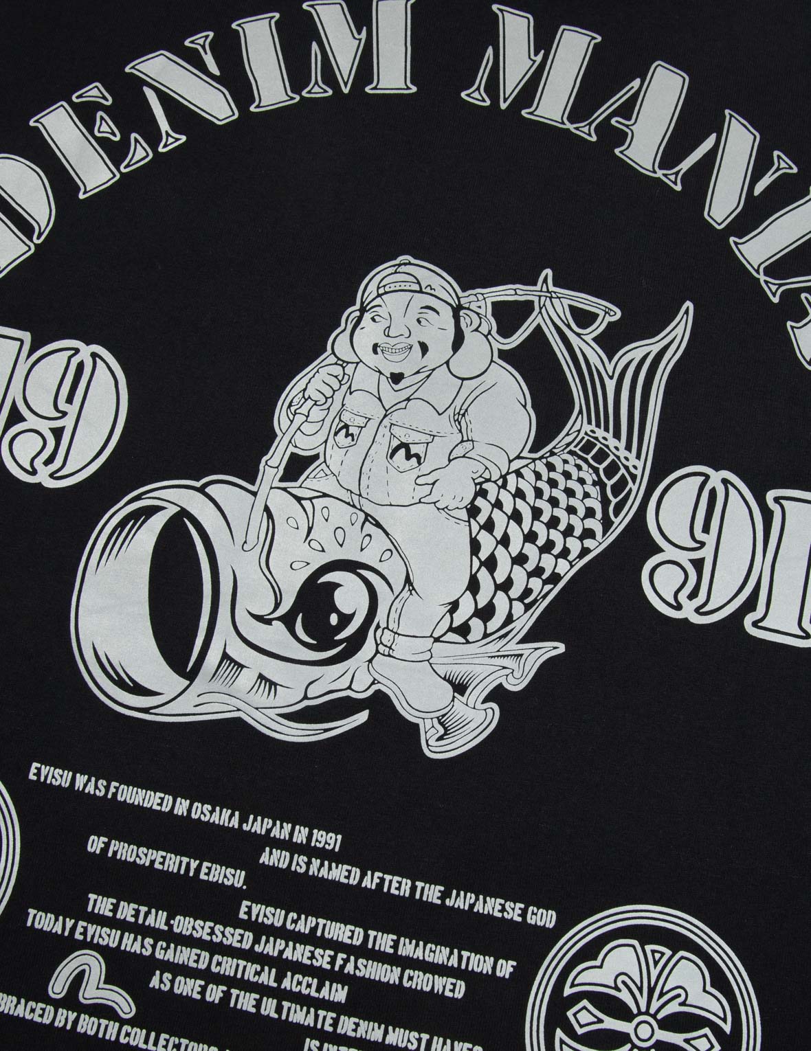 福神のリフレクタープリントルーズフィットTシャツ
