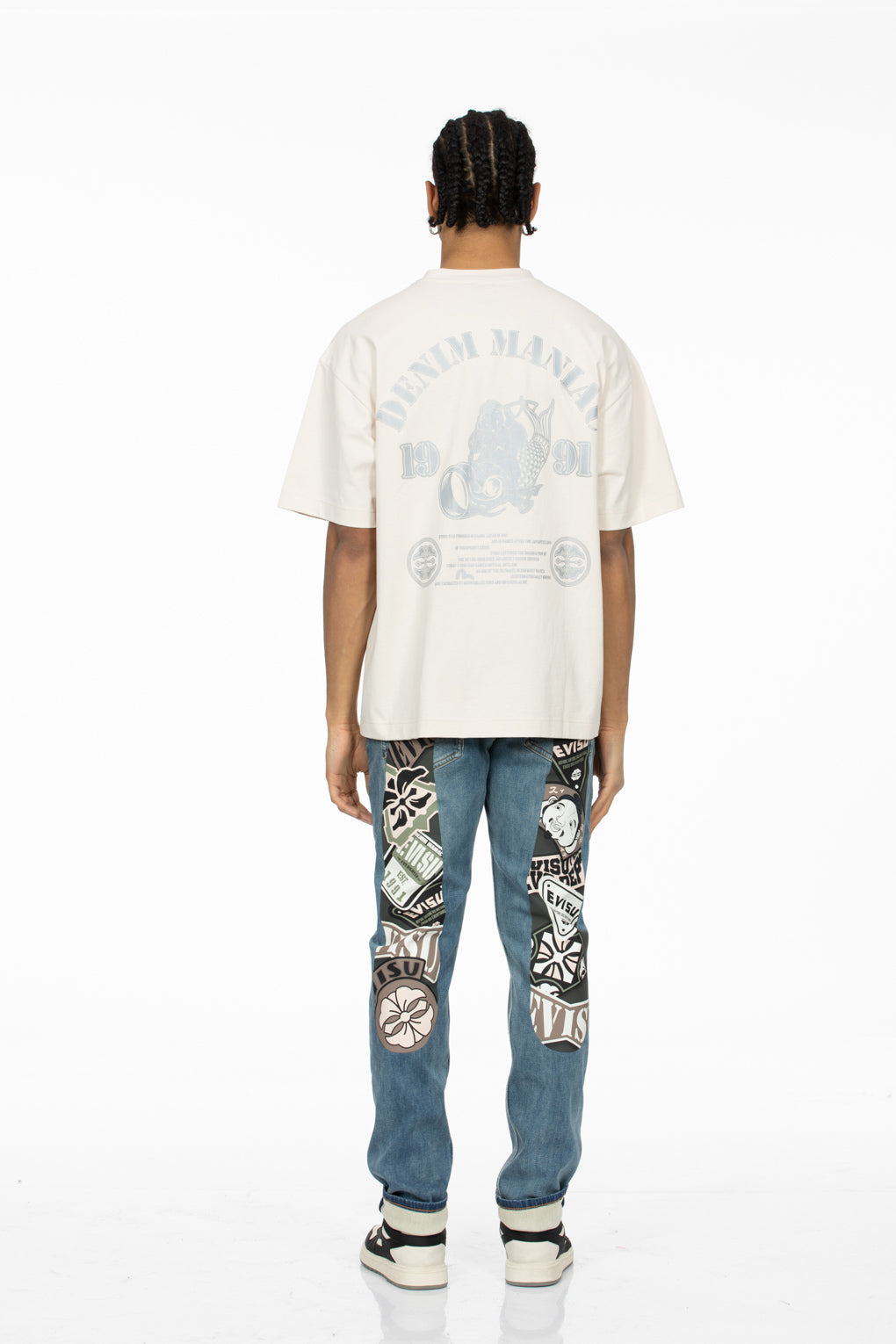 福神のリフレクタープリントルーズフィットTシャツ