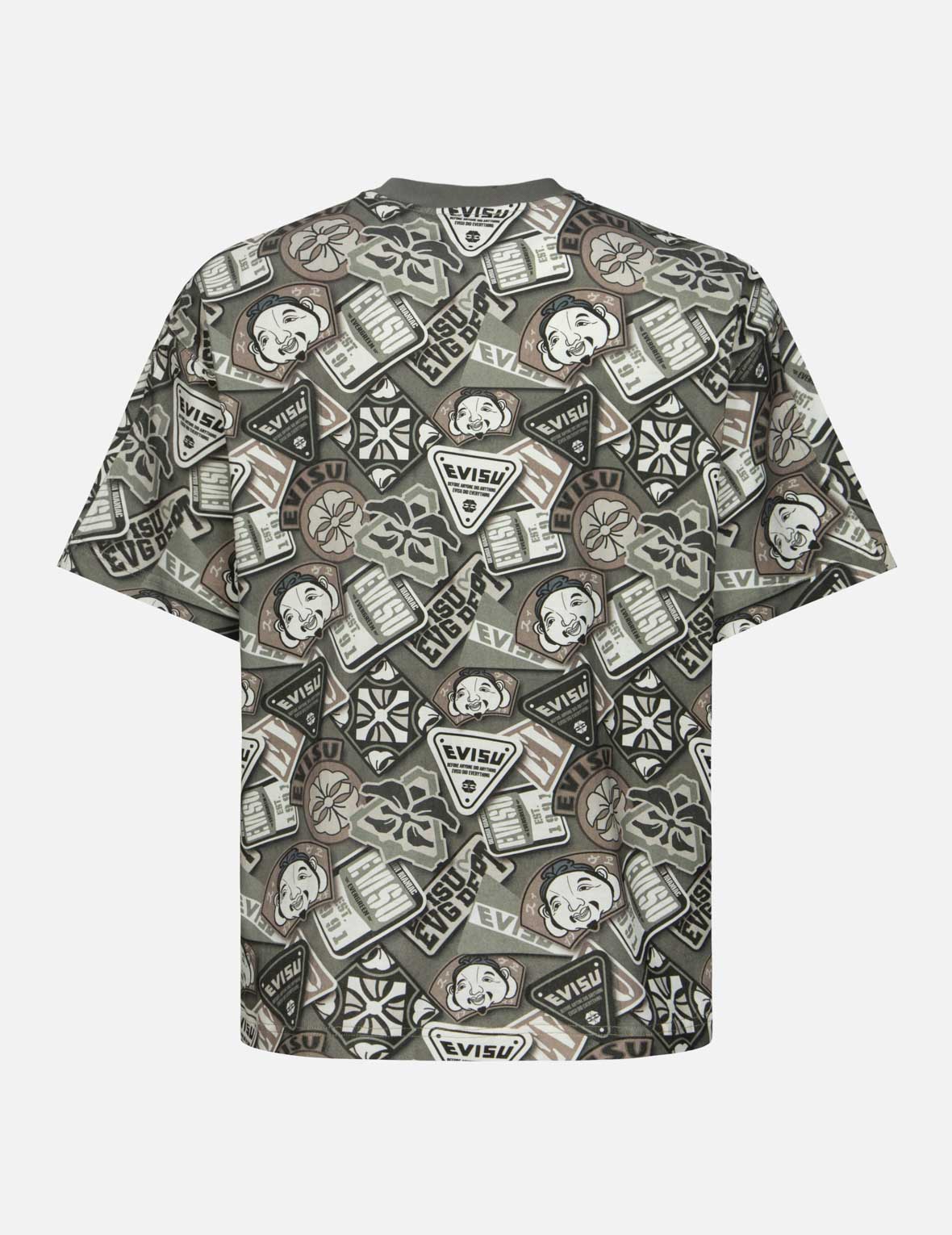 オールオーバーバッジプリントルーズフィットTシャツ