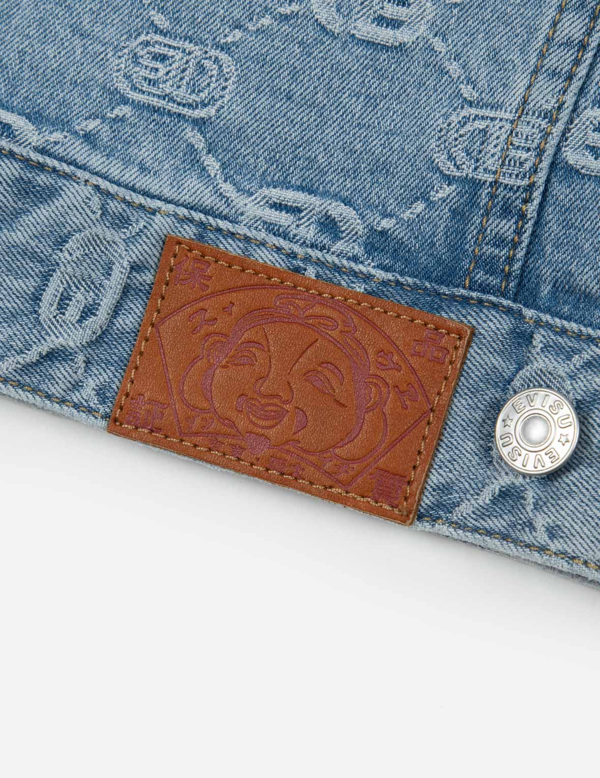 オールオーバーロゴとカモメ刺繍ルーズフィットデニムジャケット