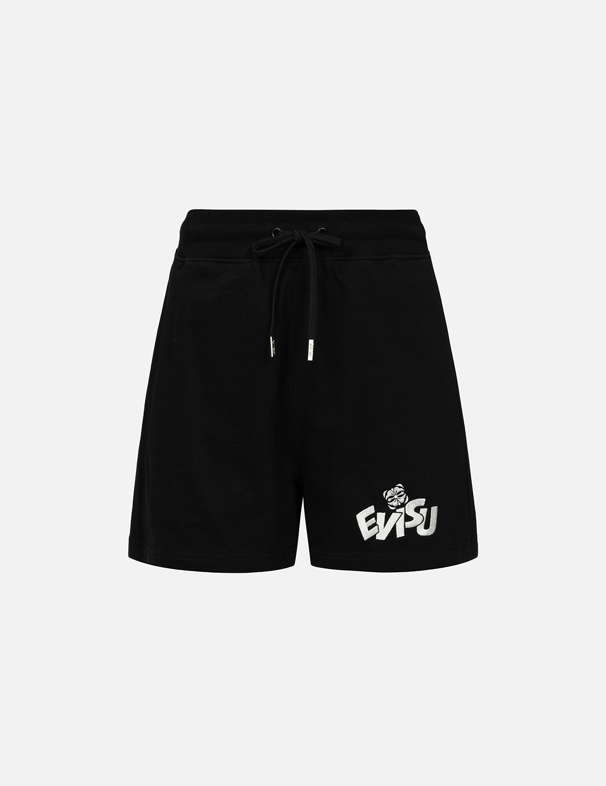 カラーブロッキング だるまと招き猫 大黒プリント ルーズフィット スウェット ショーツ