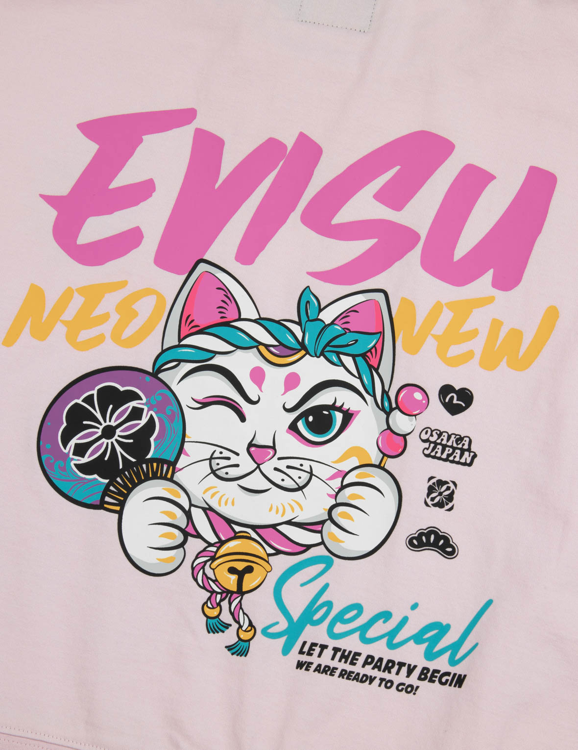 招き猫プリントクロップドスウェットシャツ