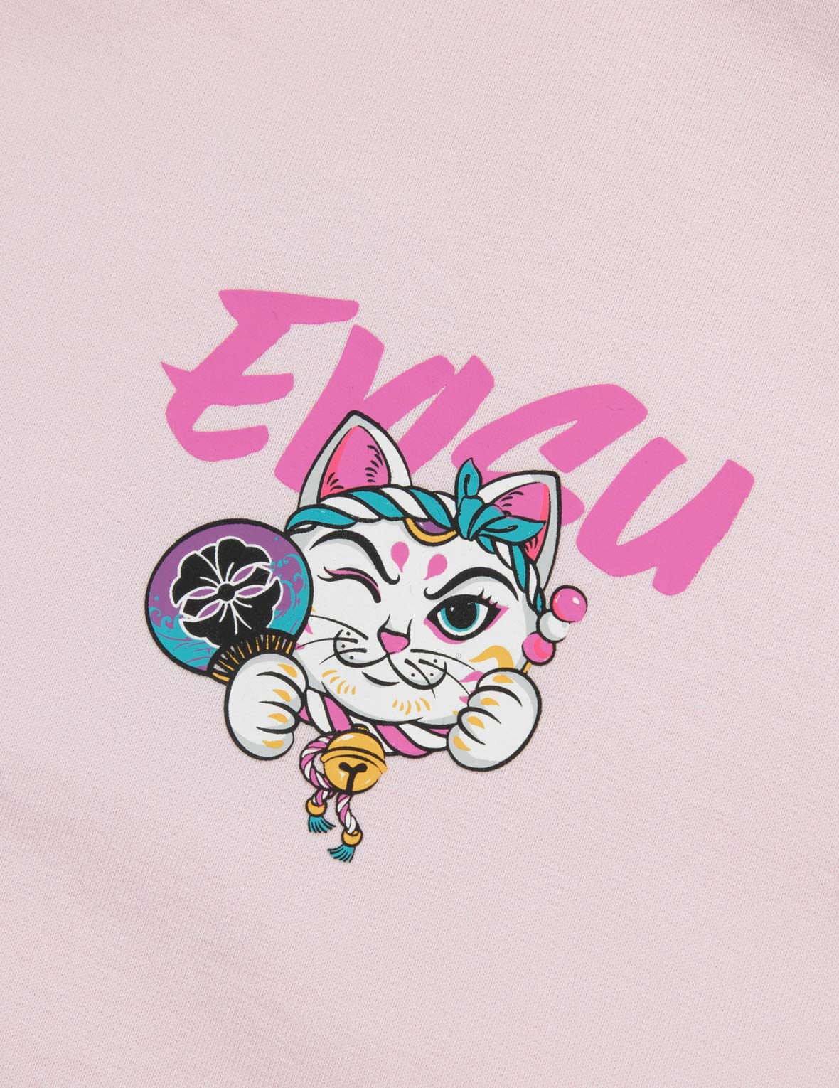 招き猫プリントクロップドスウェットシャツ