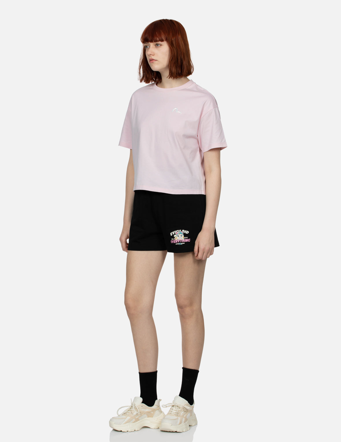 桜と祭りテーマのだるまクロップTシャツ