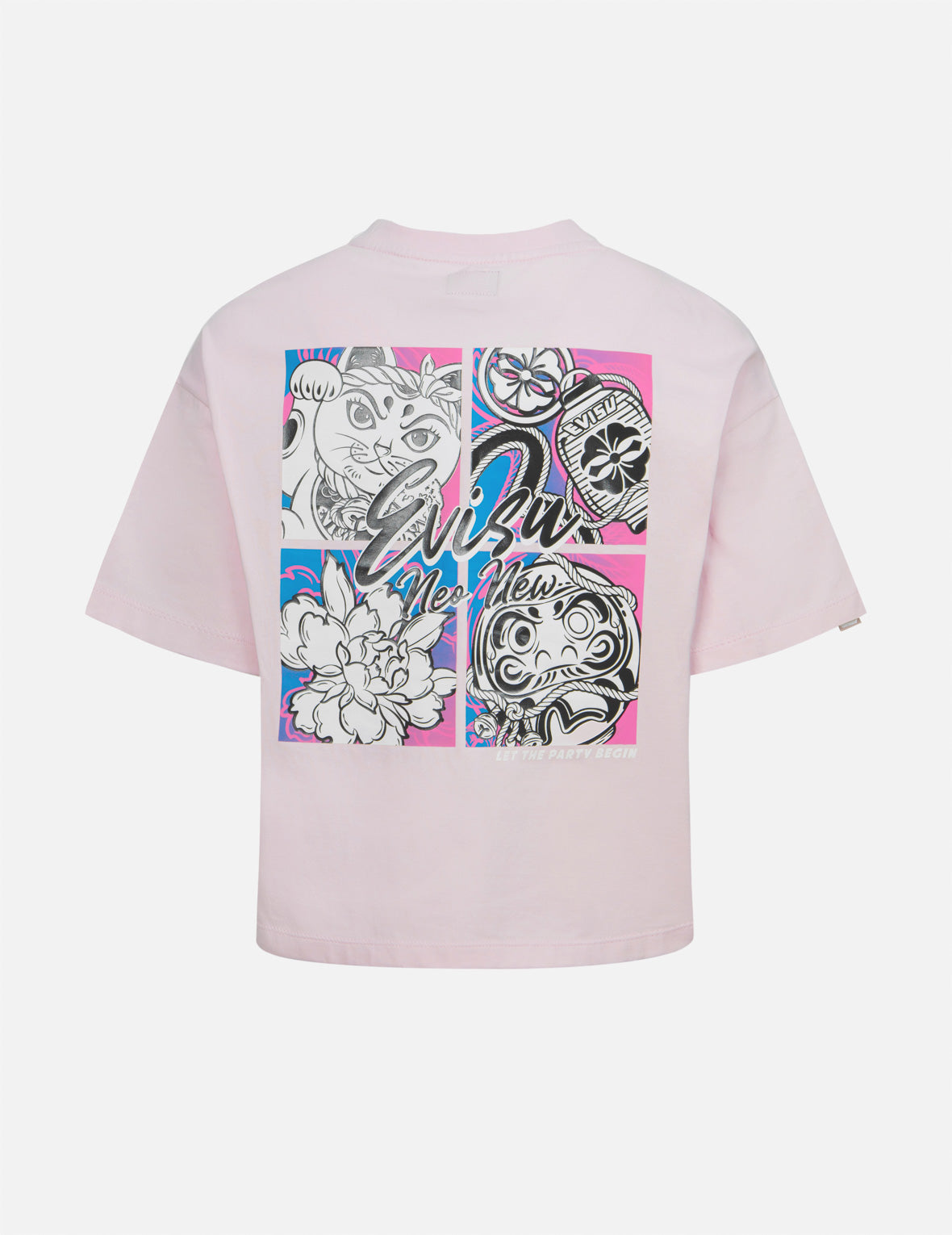 桜と祭りテーマのだるまクロップTシャツ