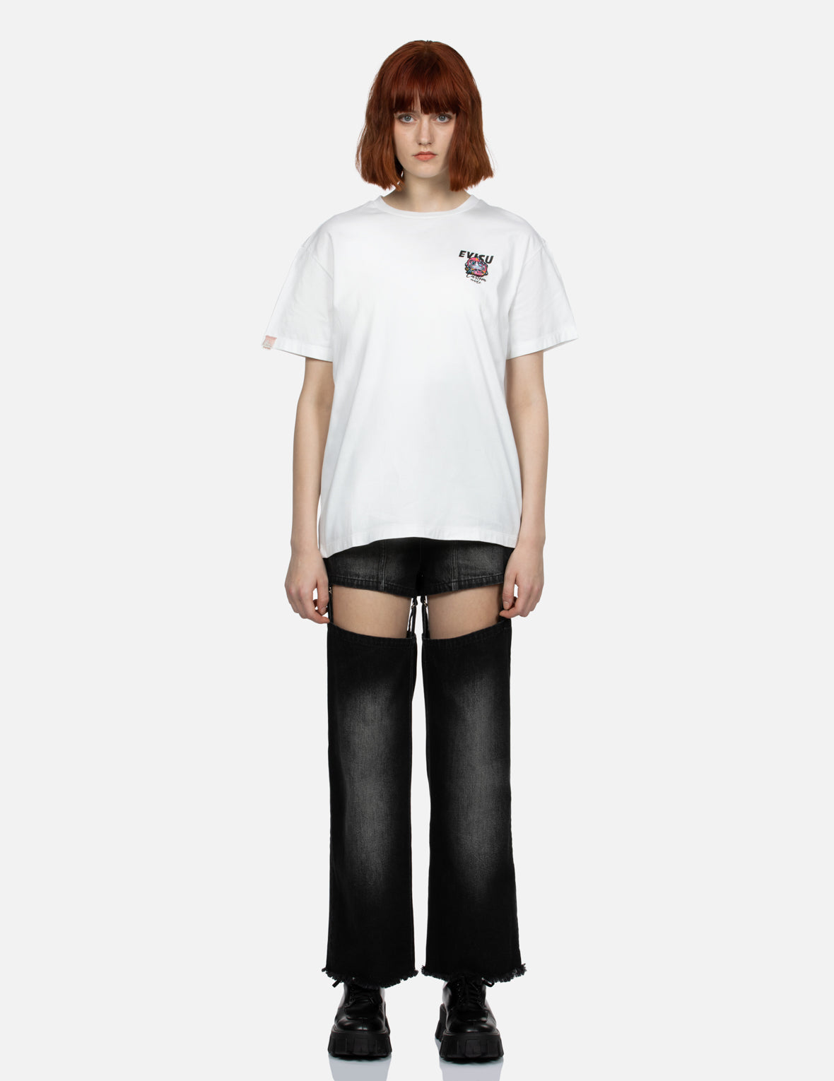 Logo Print and Daruma Embroidery Badge Boyfriend T-shirt