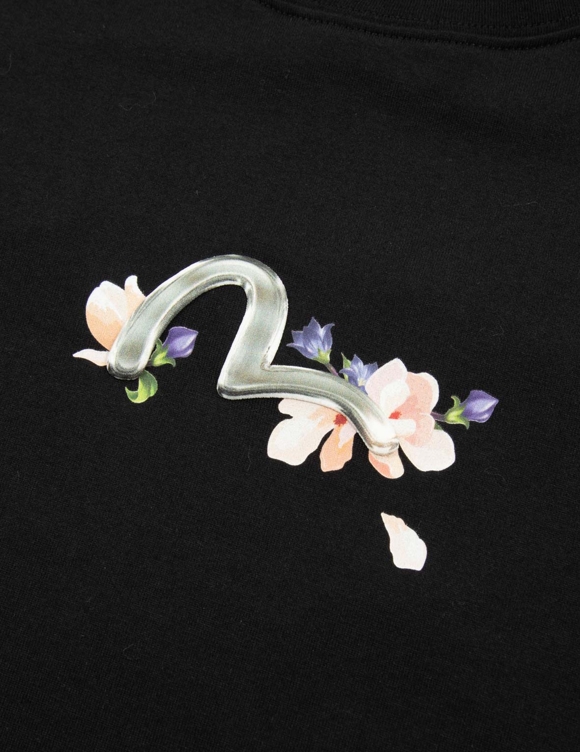 ツルと藤の花 プリント レギュラー フィット Tシャツ