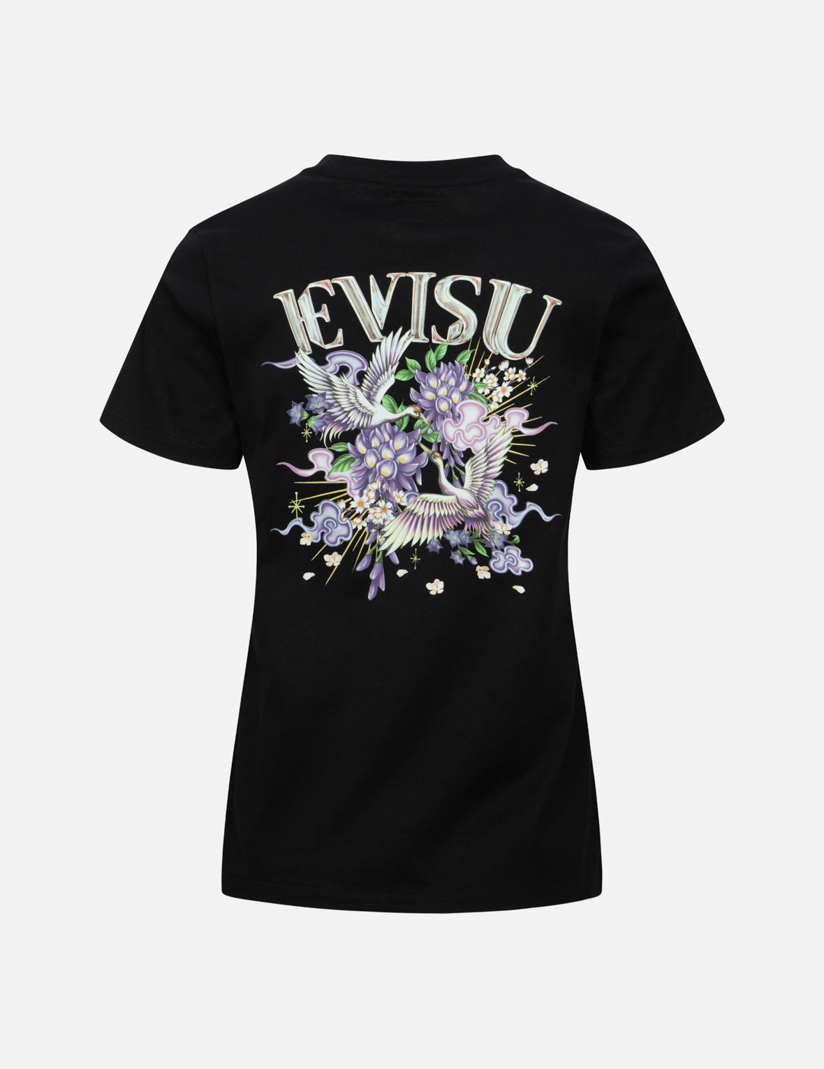 ツルと藤の花 プリント レギュラー フィット Tシャツ