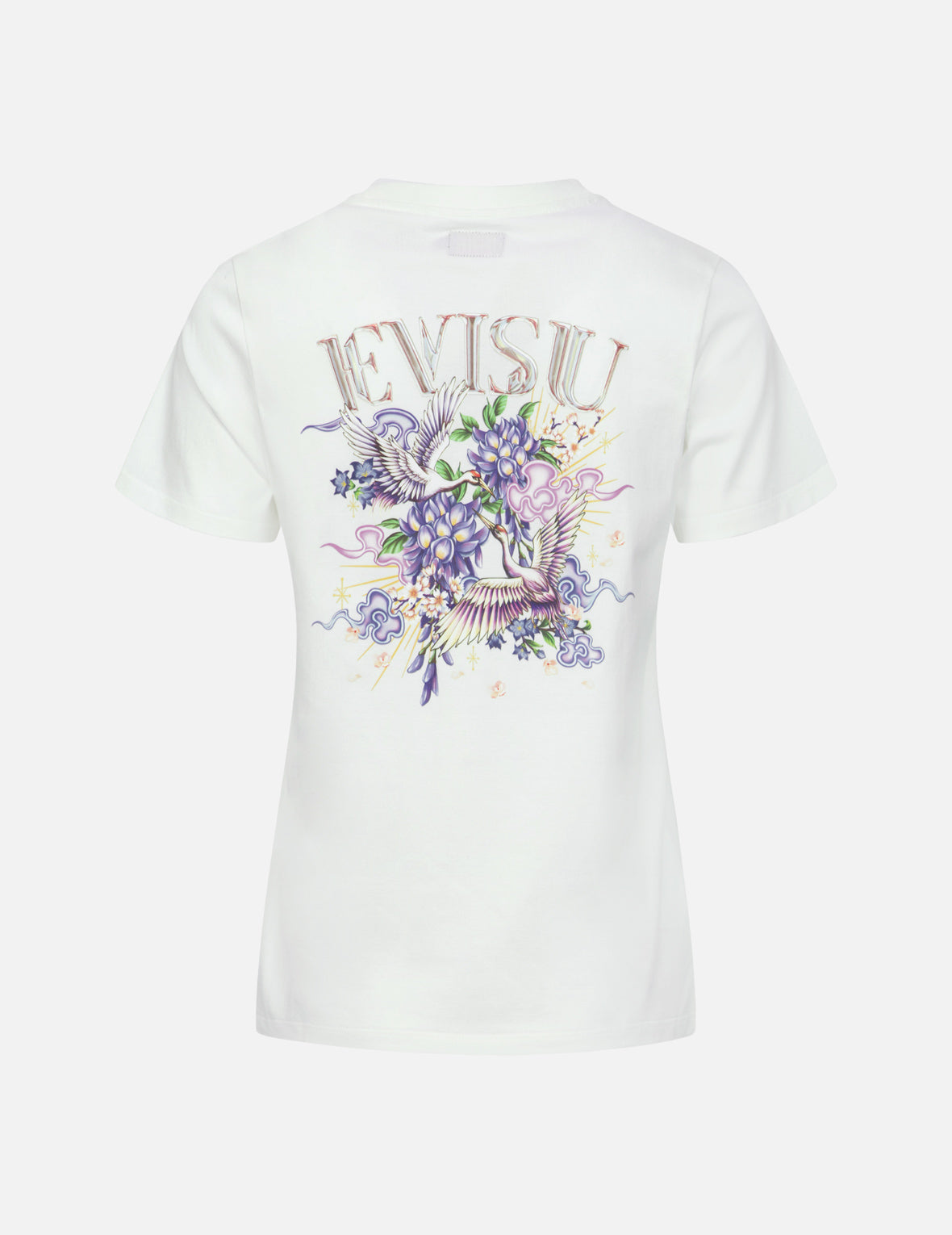 ツルと藤の花 プリント レギュラー フィット Tシャツ