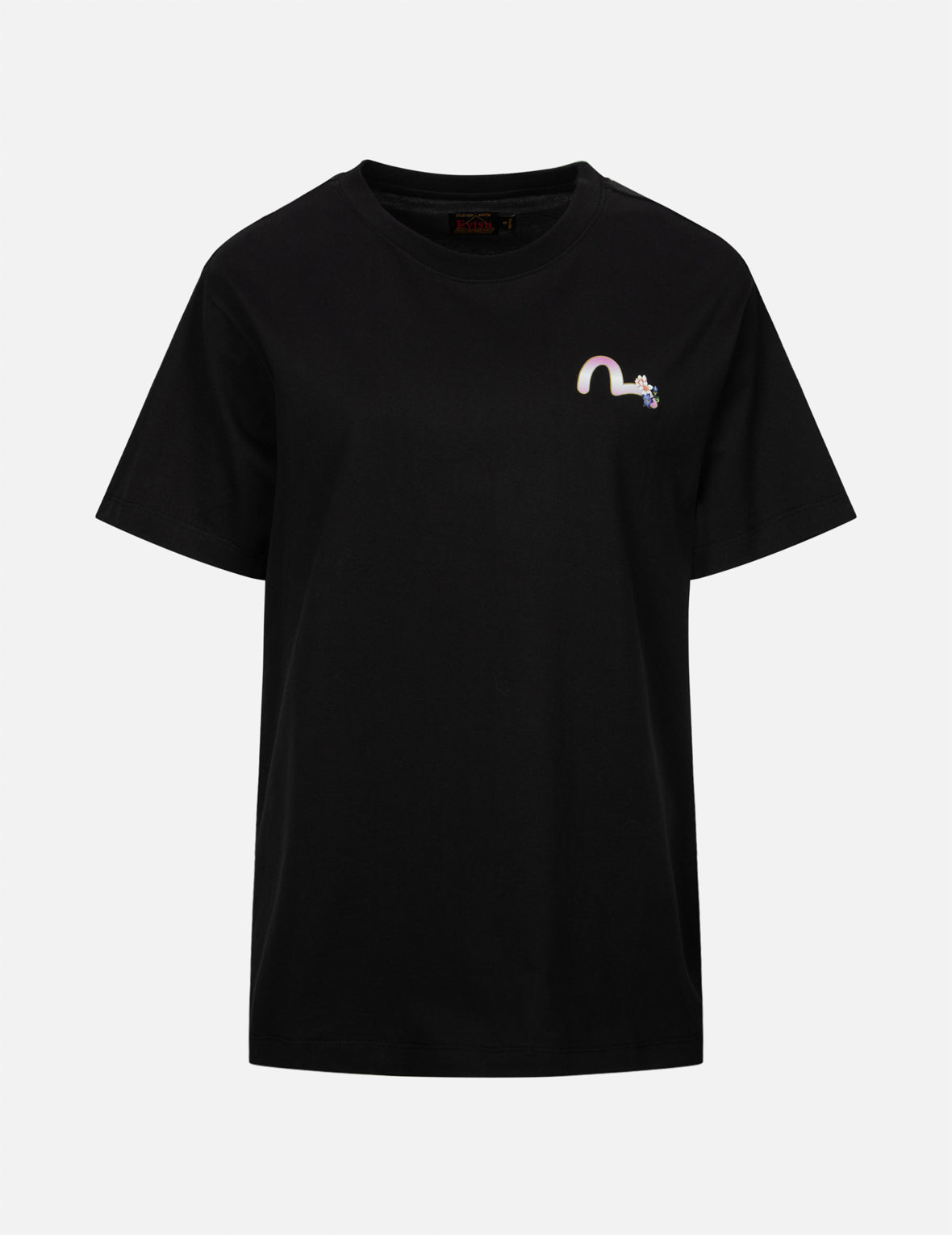 鶴と藤の花大黒ボーイフレンドTシャツ