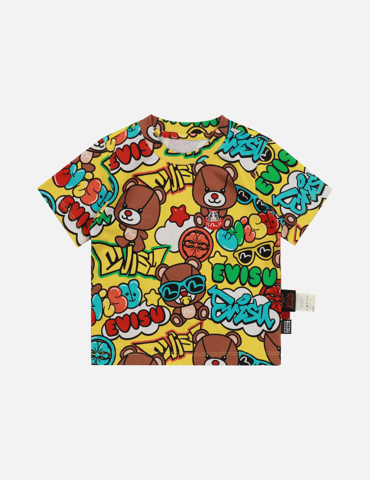 グラフィティスタイルのマルチプリントレギュラーフィットTシャツ