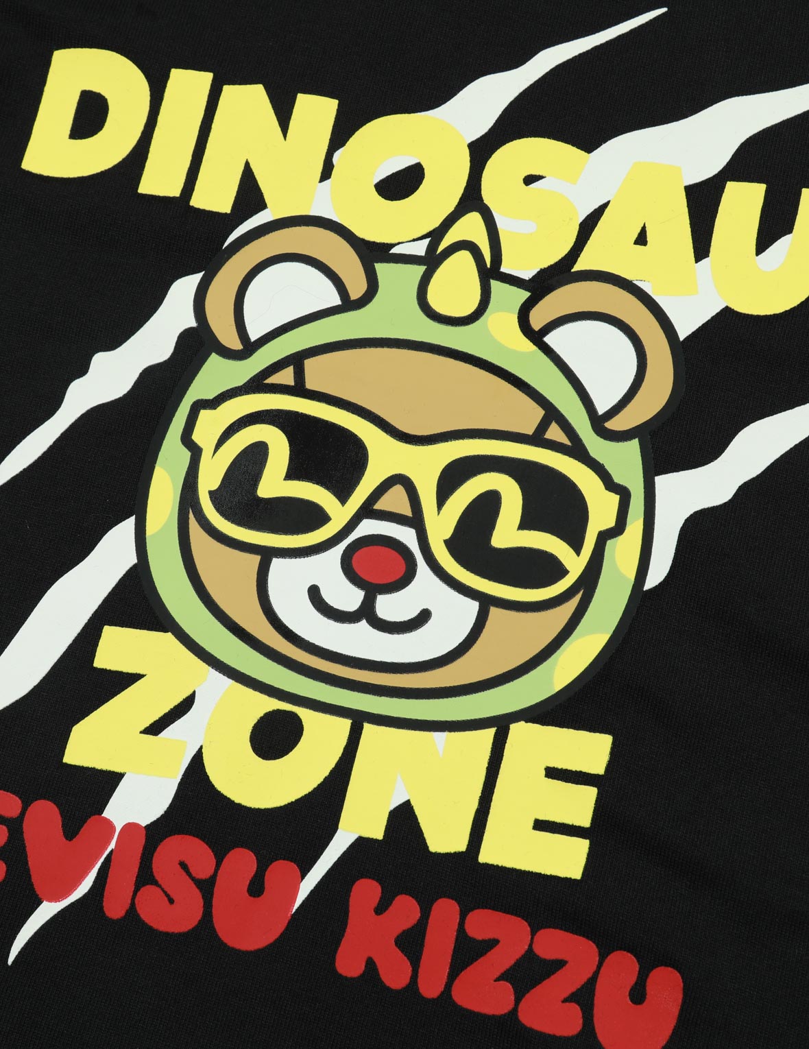 恐竜とクマプリントレギュラーフィットTシャツ