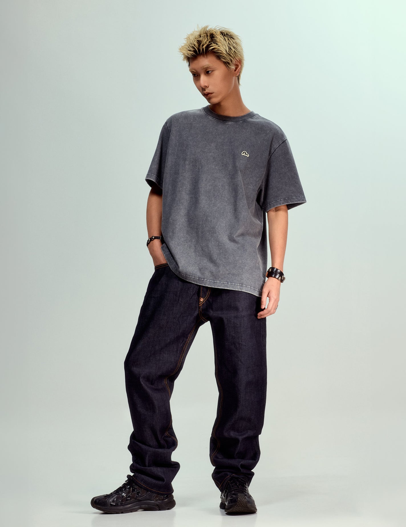 [PRE-ORDER] Daicock Print Baggy-Fit Jeans #2000