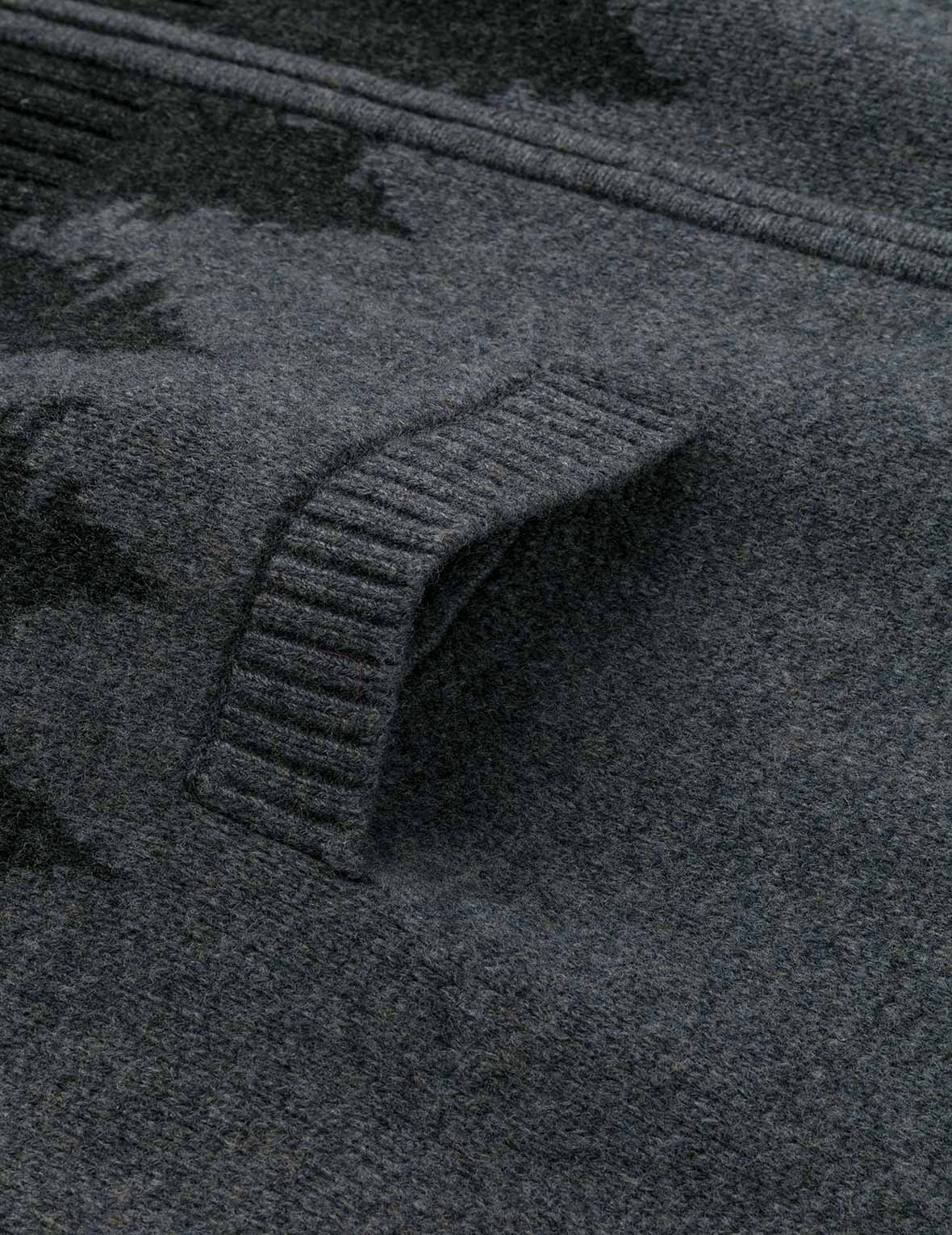 UFOとカウチン編み込みパターン リラックスフィット ニットスウェットシャツ