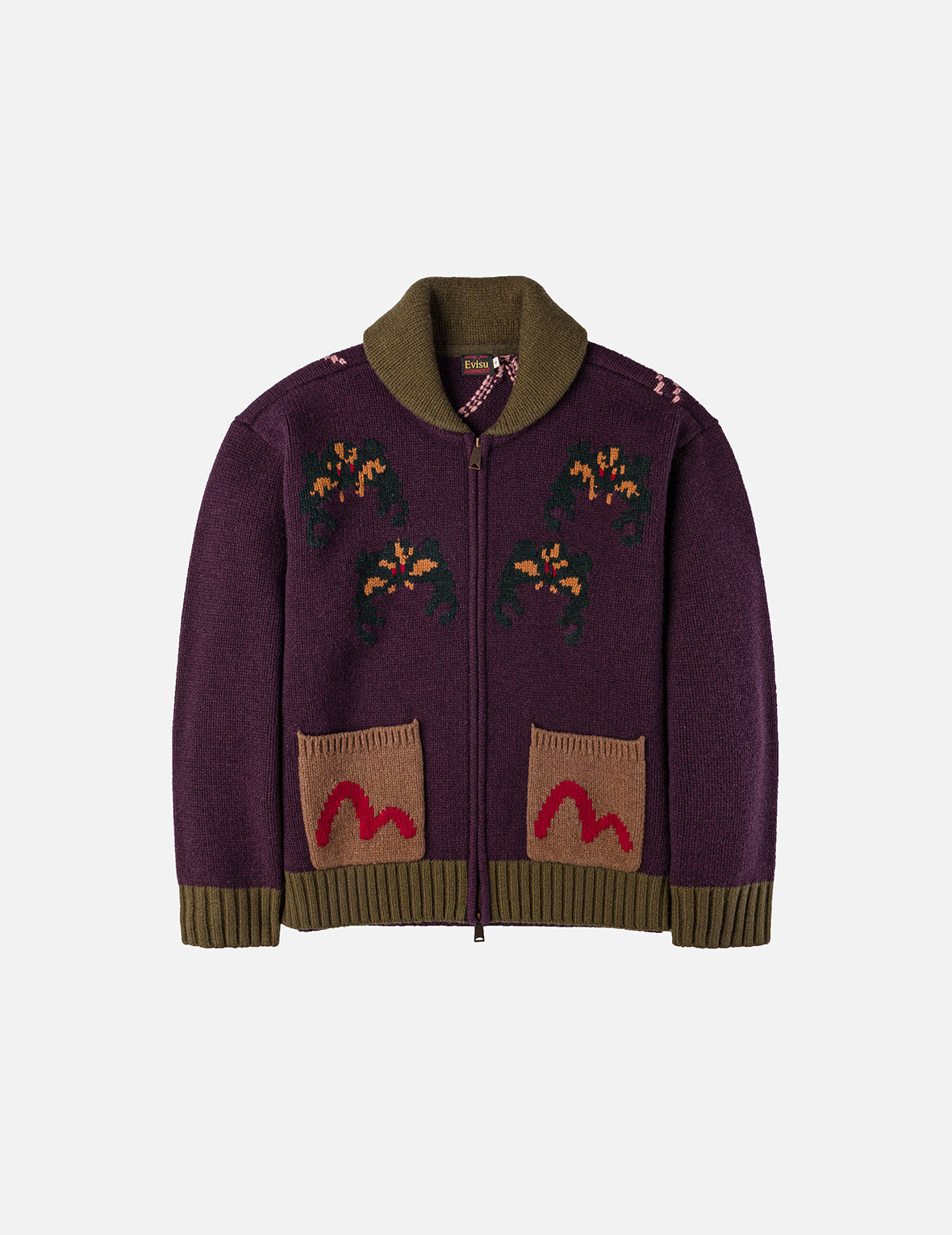 クモとカモメインターシャニットリラックスフィットカウチンセーター