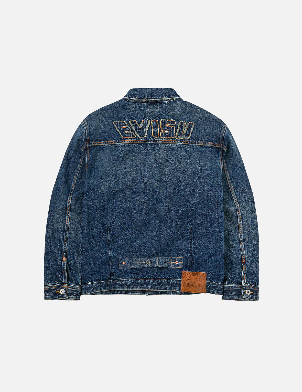 ディストレスドカモメプリントとほつれロゴパッチ刺繍 リラックスフィット デニムジャケット