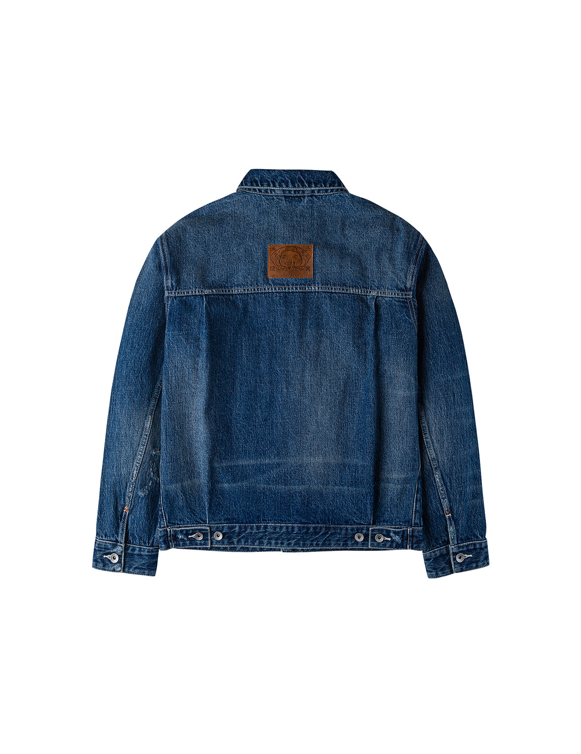 ディストレスドカモメプリント リラックスフィット ウォッシュドデニムジャケット