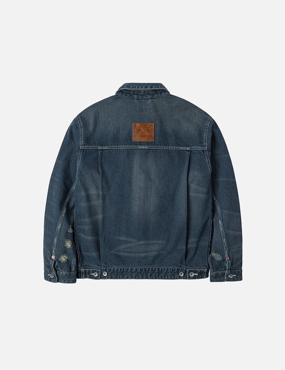 ディストレスドカモメプリント リラックスフィット ウォッシュドデニムジャケット