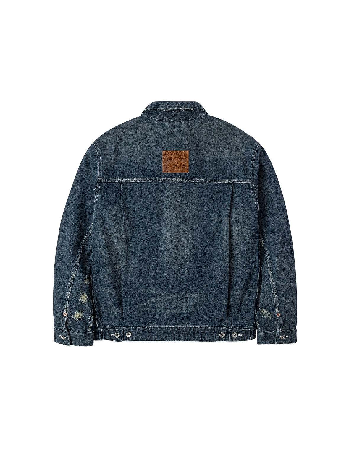 ディストレスドカモメプリント リラックスフィット ウォッシュドデニムジャケット