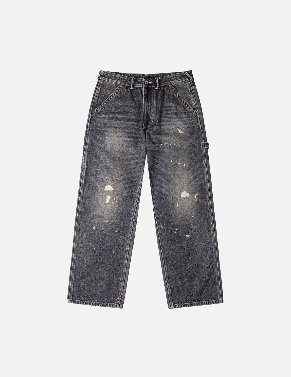 micchan　エビスジーンズ　ダメージ加工 ウォッシュ＆ダメージ大黒プリントリラックスフィットジーンズ – EVISU