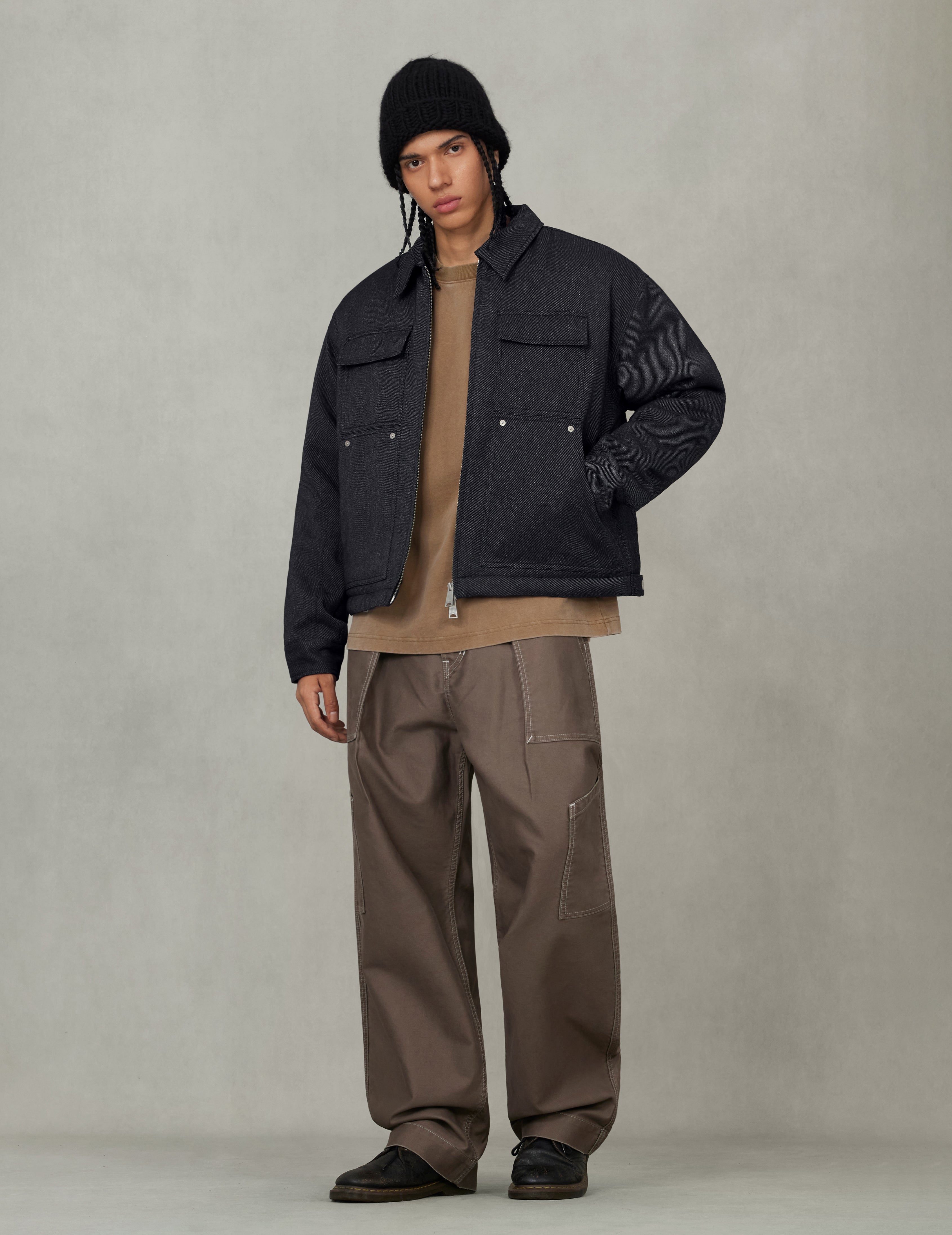 クラシック50年代カーとカモメプリント リラックスフィット ワーク