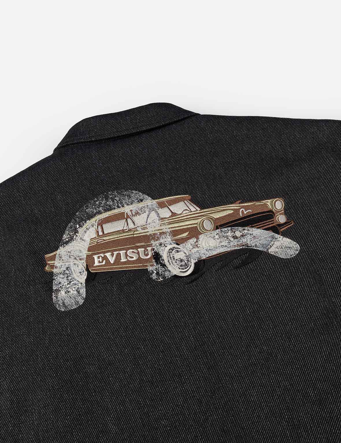 クラシック50年代カーとカモメプリント リラックスフィット ワーク