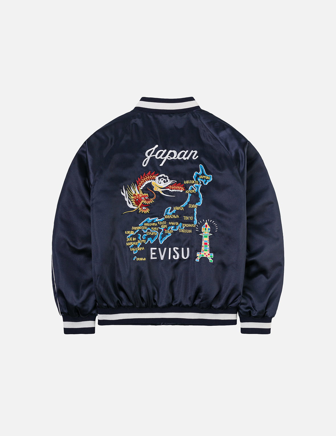 EVISUアーカイブ刺繍レギュラーフィットパッドスカジャン