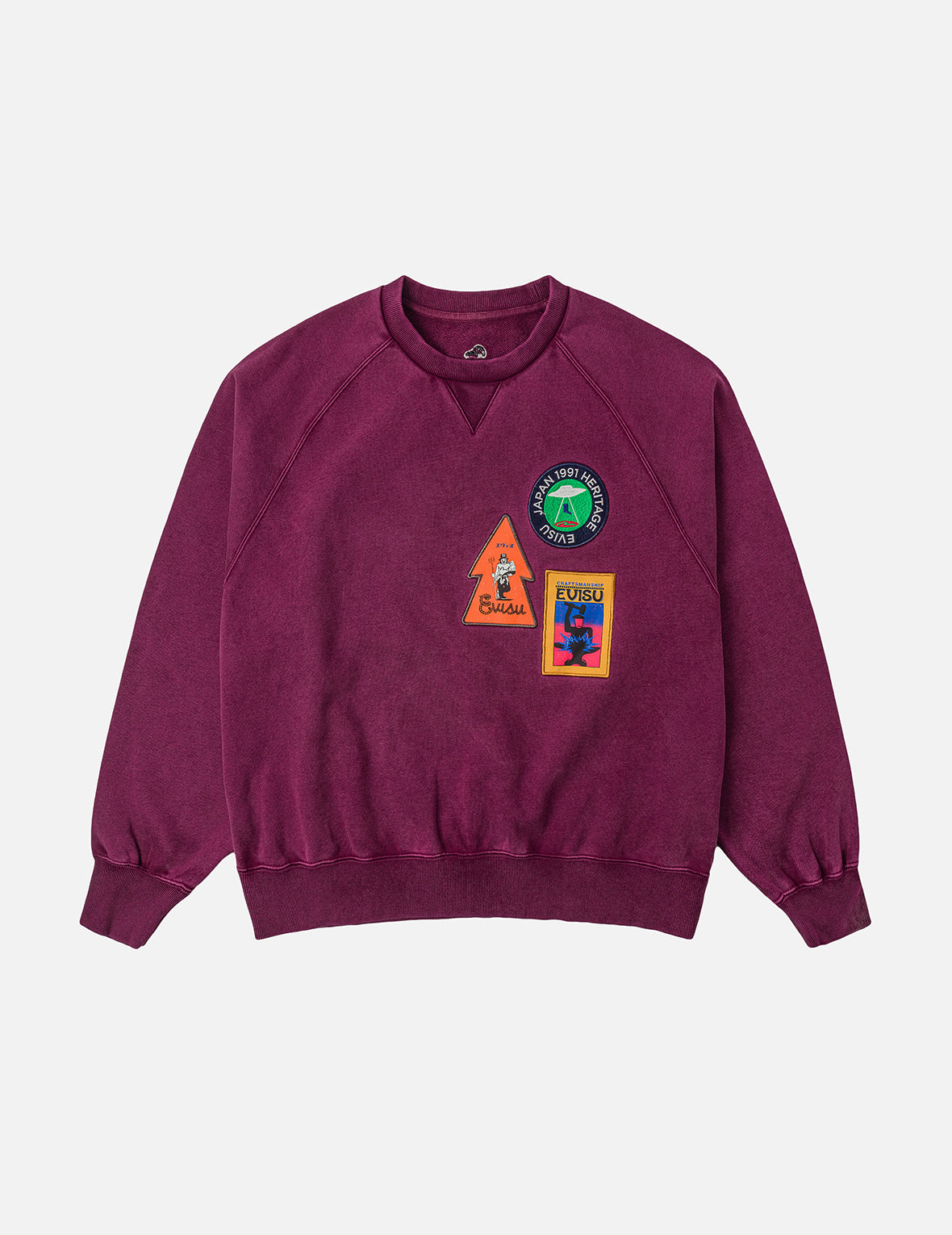 アメリカン「恵比寿」パッチとカモメ刺繍 リラックスフィット スウェットシャツ