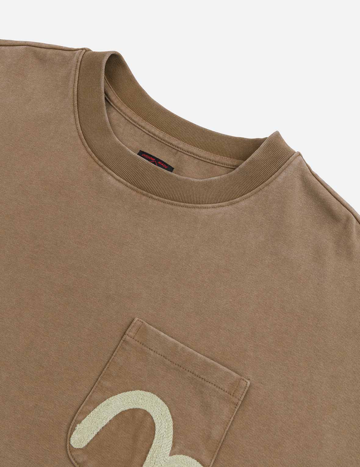 EVISU長袖 カモメ刺繍ポケット リラックスフィット 長袖Tシャツ – EVISU