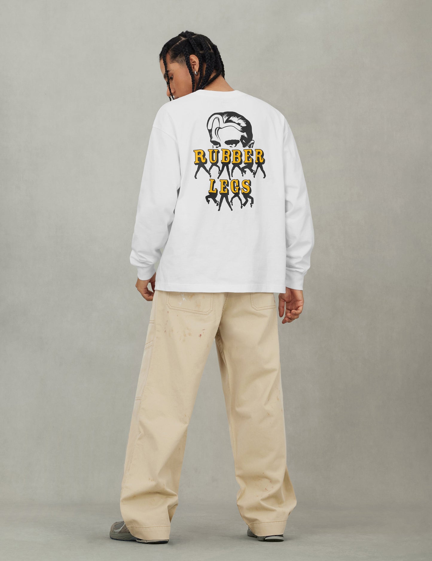 カモメとラバーレッグプリント リラックスフィット 長袖Tシャツ