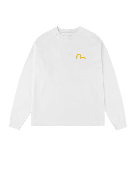 カモメとラバーレッグプリント リラックスフィット 長袖Tシャツ