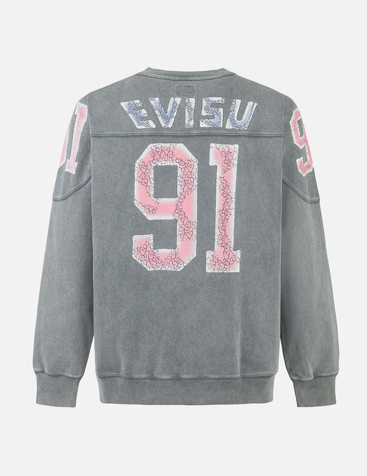ロゴと「91」プリント レギュラーフィット 長袖Tシャツ