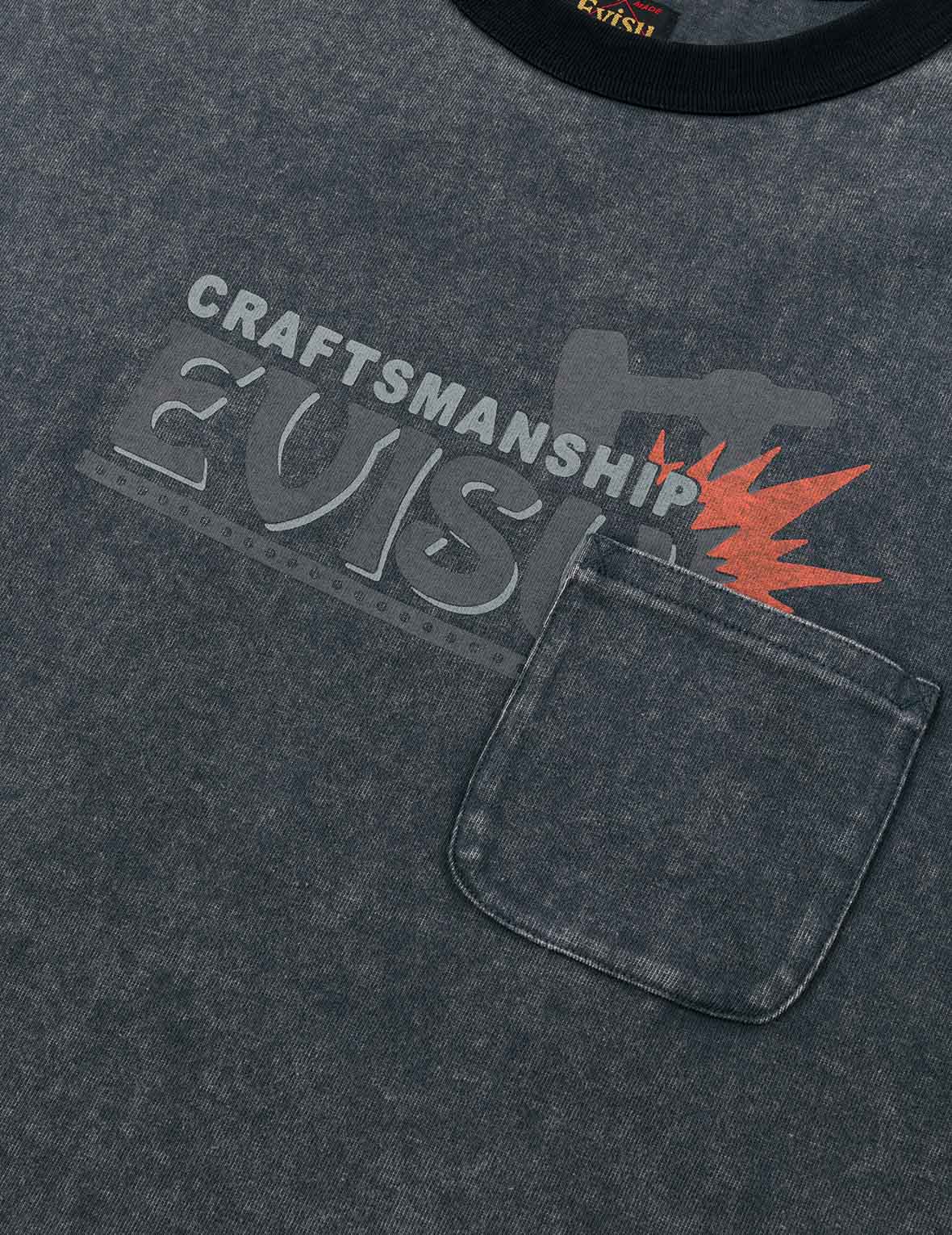 EVISUワークウェアプリント リラックスフィット リンガーTシャツ