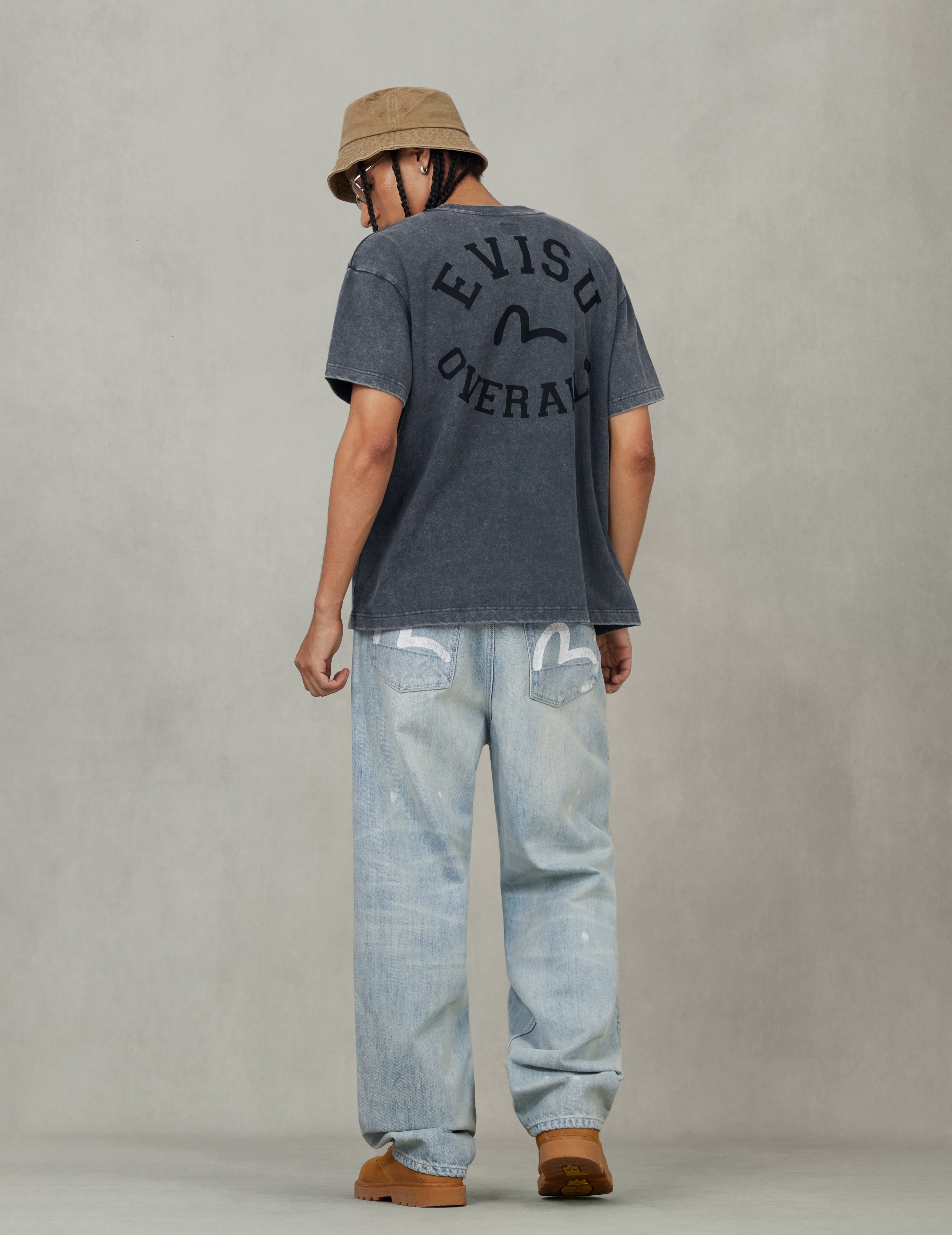 ロゴとカモメプリント リラックスフィット Tシャツ
