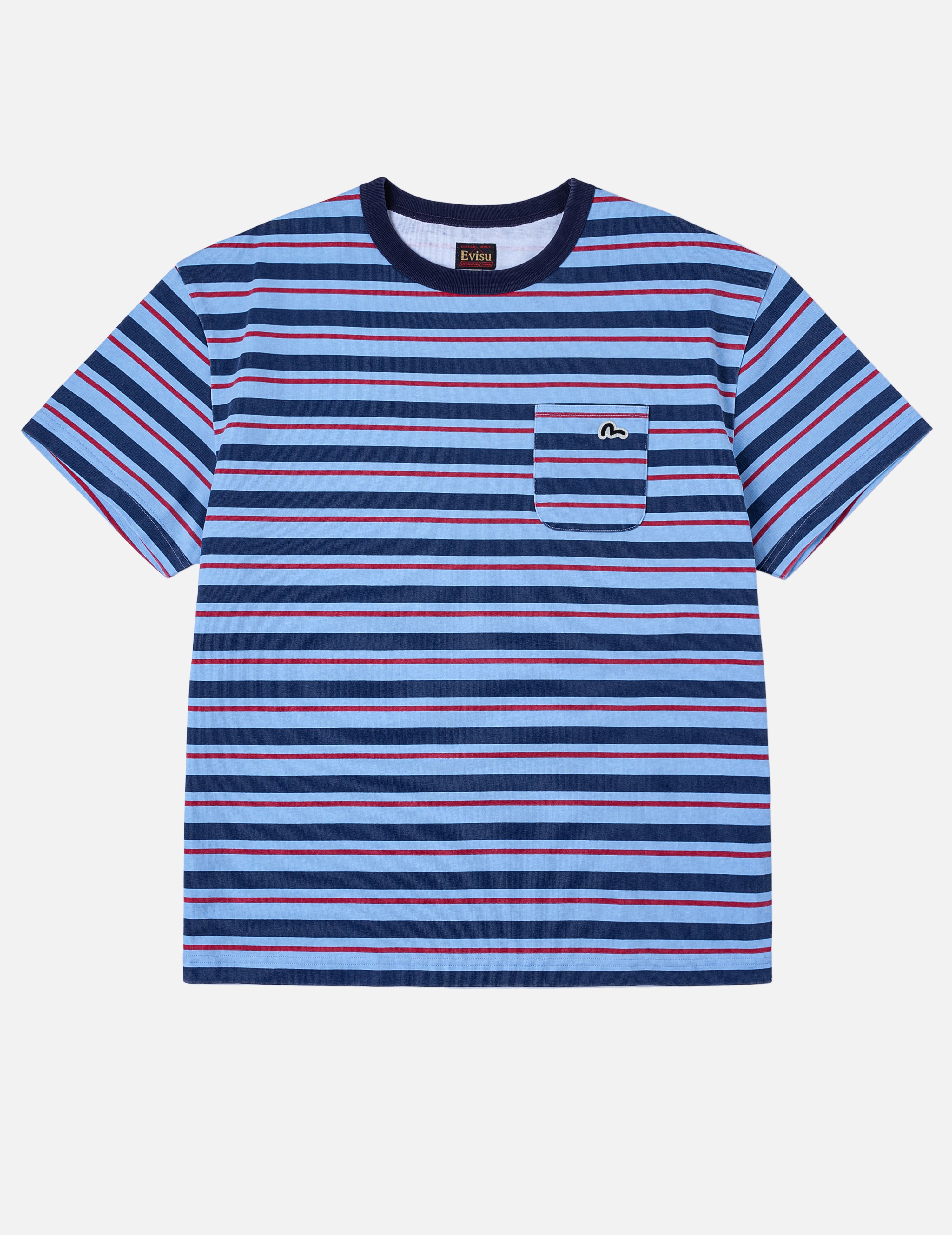 カモメアップリケ リラックスフィット ストライプTシャツ