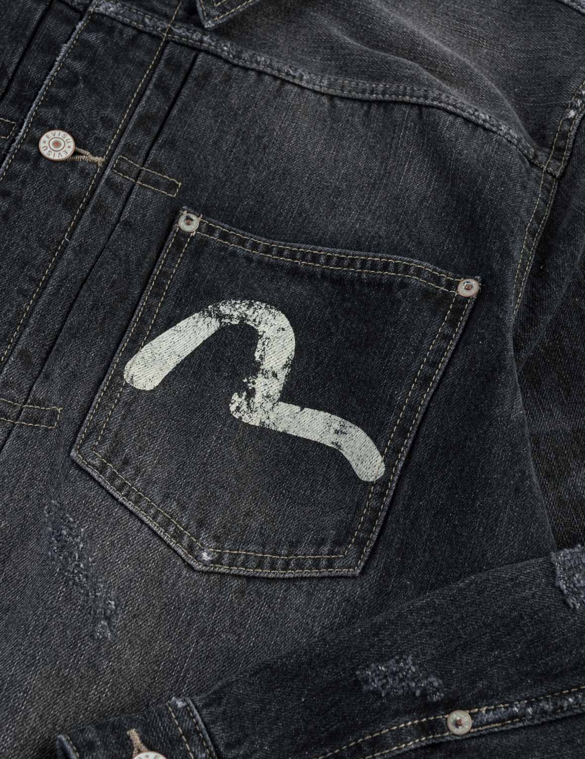 漢字「戎」ダメージデニム トラッカージャケット
