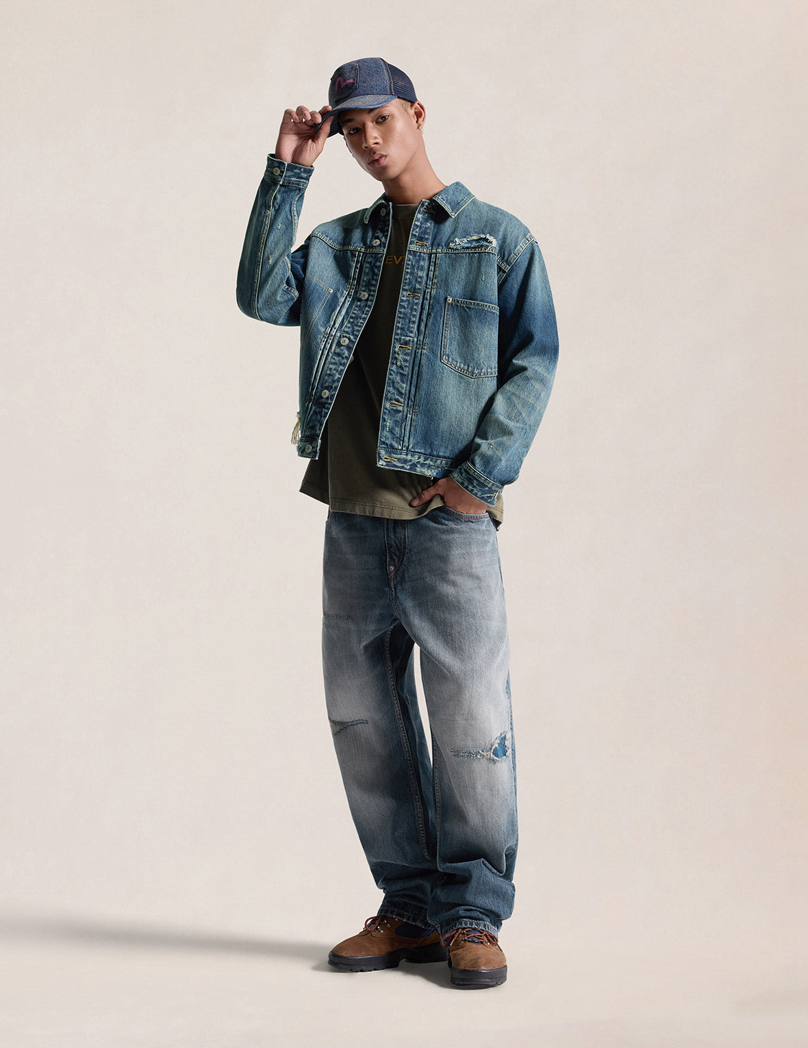 ピンク大M デニムジャケット – EVISU