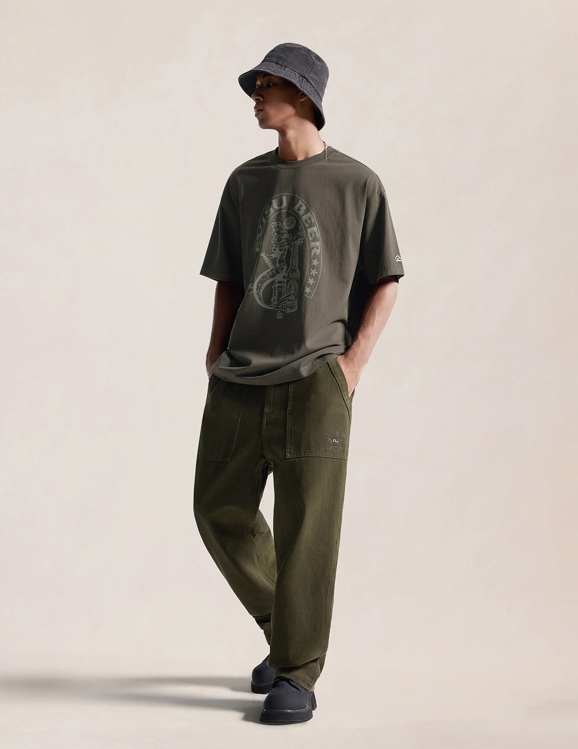 Love Not War Seagull Washed Chino Pants